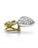 Pave Diamond Heart Dangle Earrings in 18K Yellow Gold & Platinum